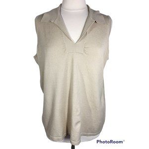 Lane Bryant Knit Sweater Vest Collared Cream Ivory  Size 22/24